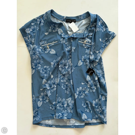 Top Short Sleeve By Vintage In Blue, Size: L