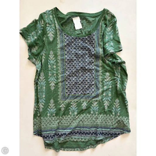 Top Short Sleeve By Lucky Brand In Green, Size: Xl