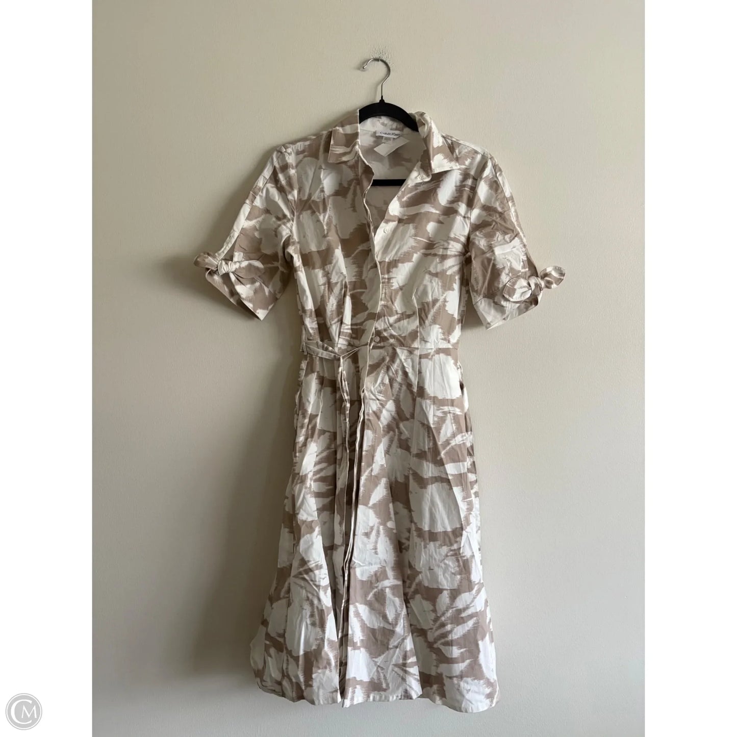 Dress Work By Calvin Klein In Tan, Size: 2