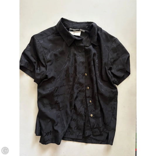 Blouse Designer By Karl Lagerfeld In Black, Size: M