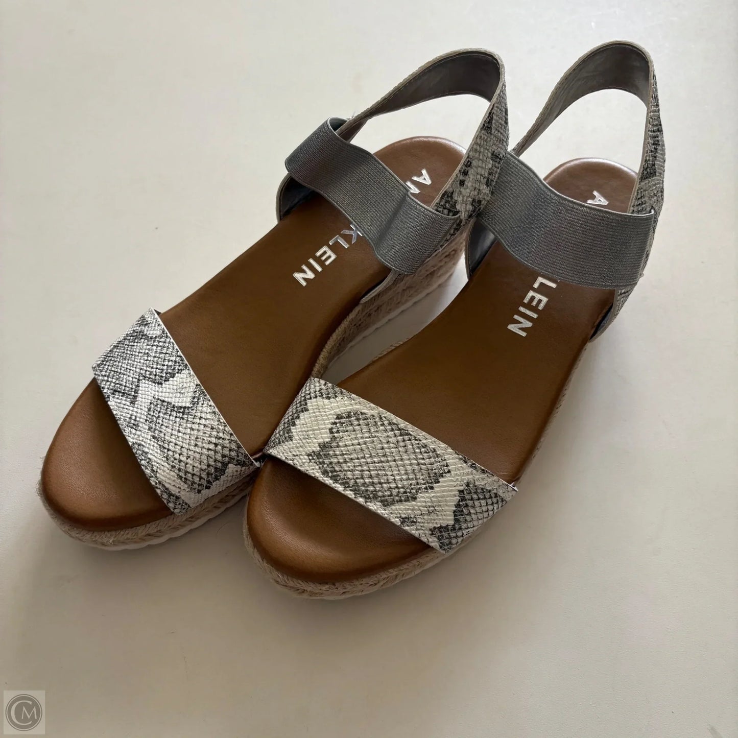 Sandals Heels Block By Anne Klein In Silver, Size: 8.5