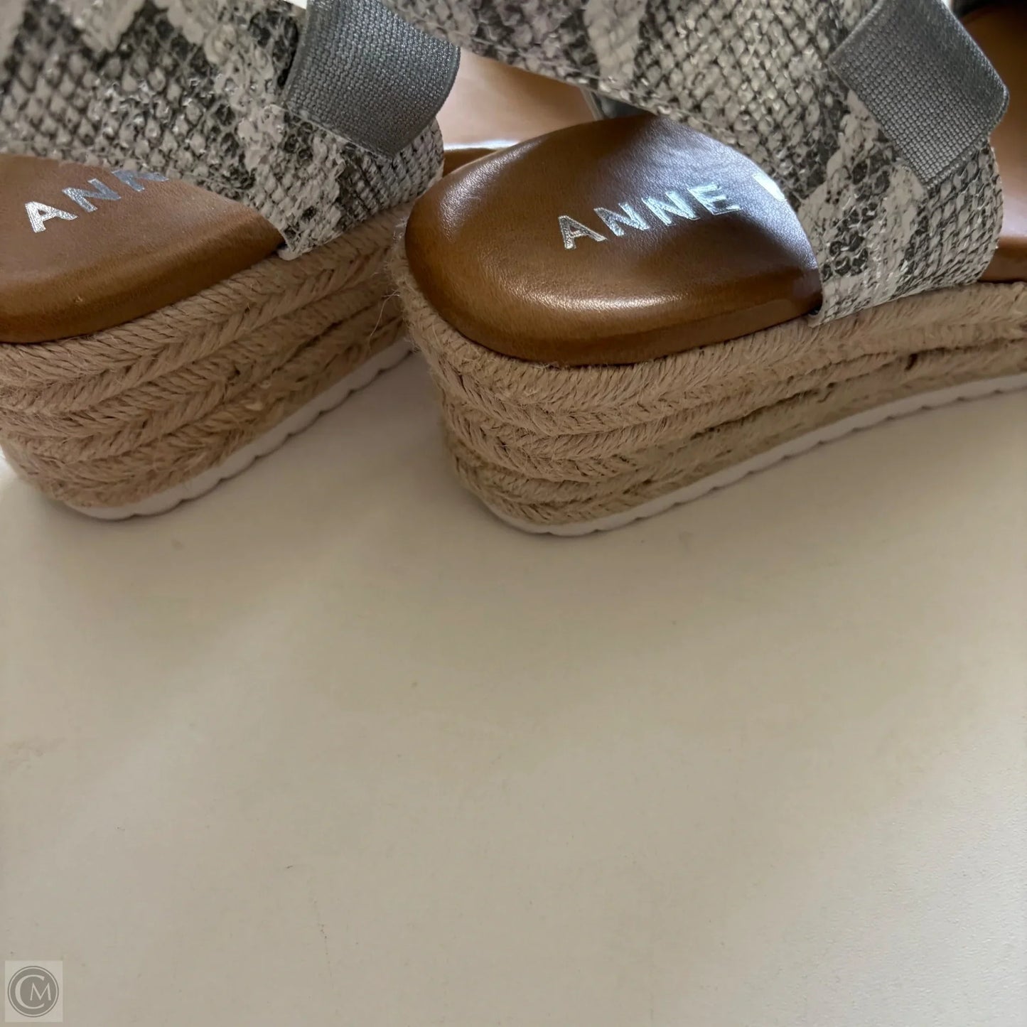 Sandals Heels Block By Anne Klein In Silver, Size: 8.5