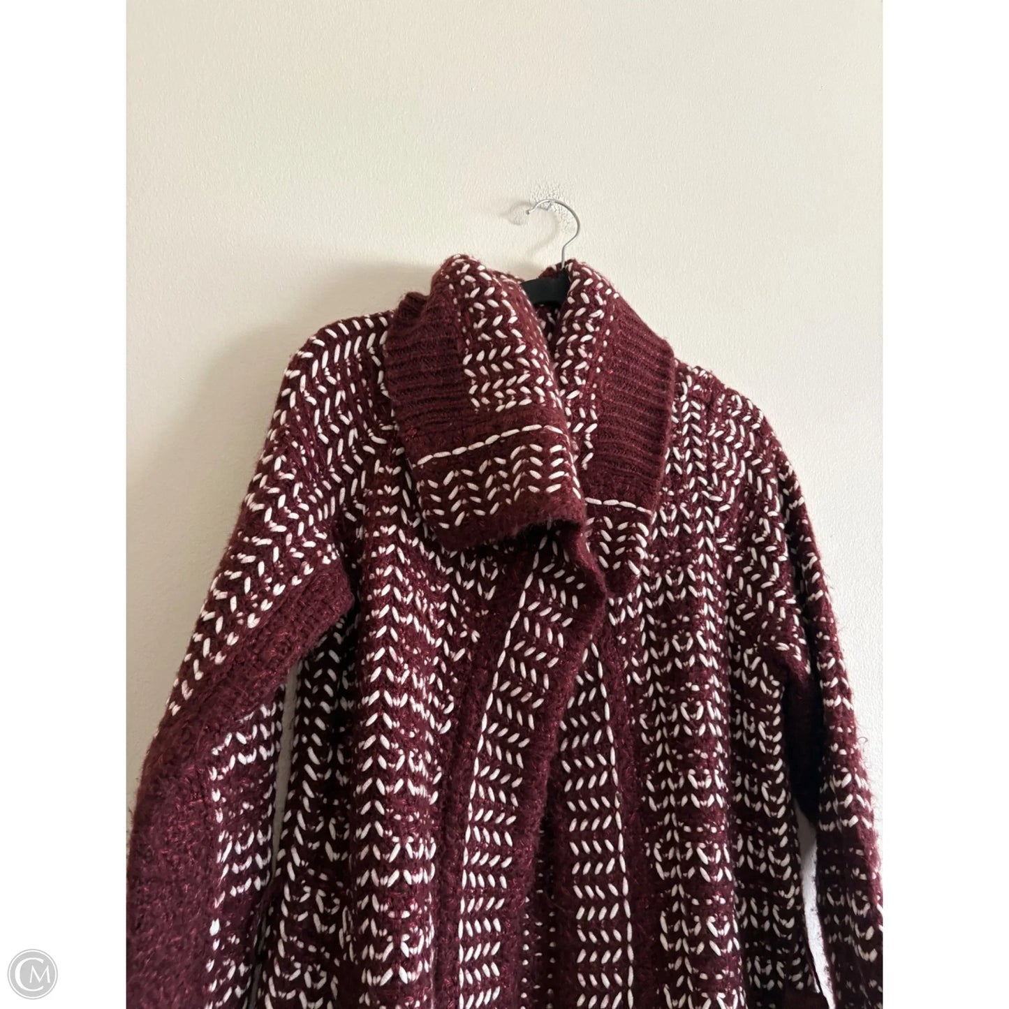 Sweater Cardigan By White House Black Market In Maroon, Size: L