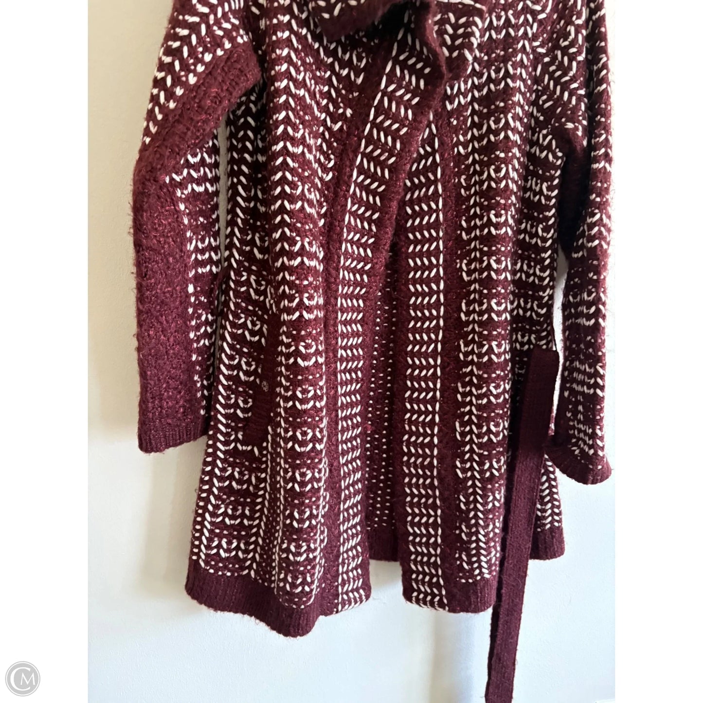 Sweater Cardigan By White House Black Market In Maroon, Size: L