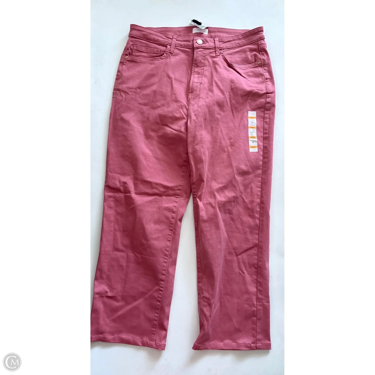 Jeans Wide Leg By Lc Lauren Conrad In Pink, Size: 14
