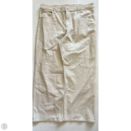 Jeans Wide Leg By American Eagle In Cream, Size: 18