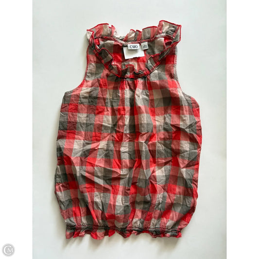 Top Sleeveless By Cato In Plaid Pattern, Size: M