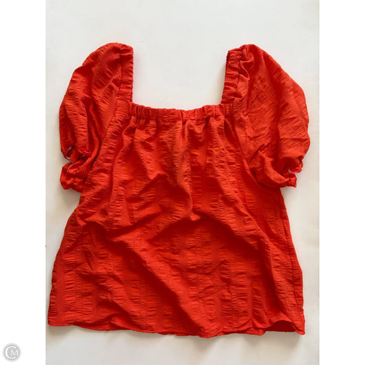 Top Short Sleeve By Mlle Gabrielle In Orange, Size: L