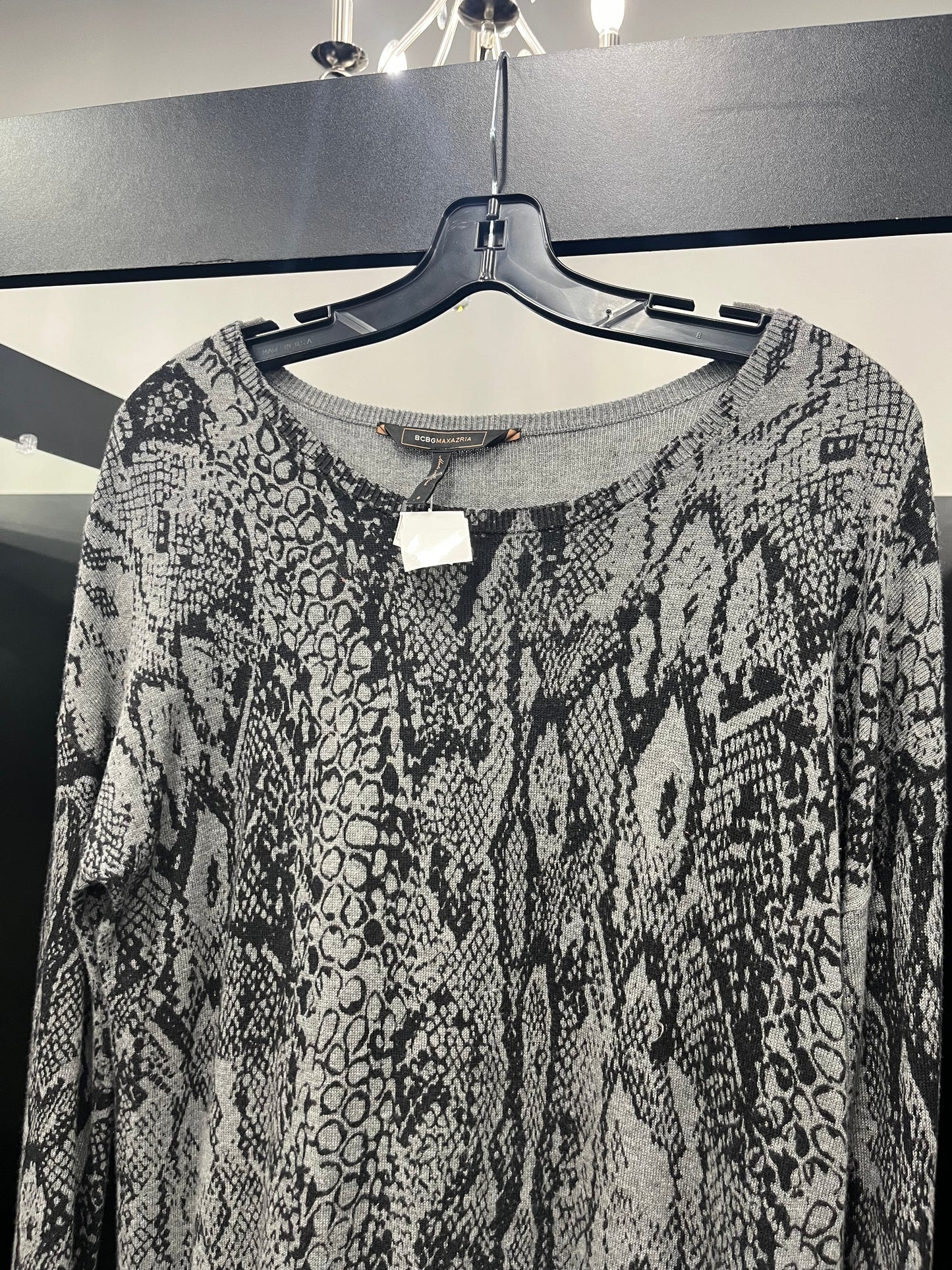 Snakeskin Print Sweater Lightweight Bcbgmaxazria O, Size S