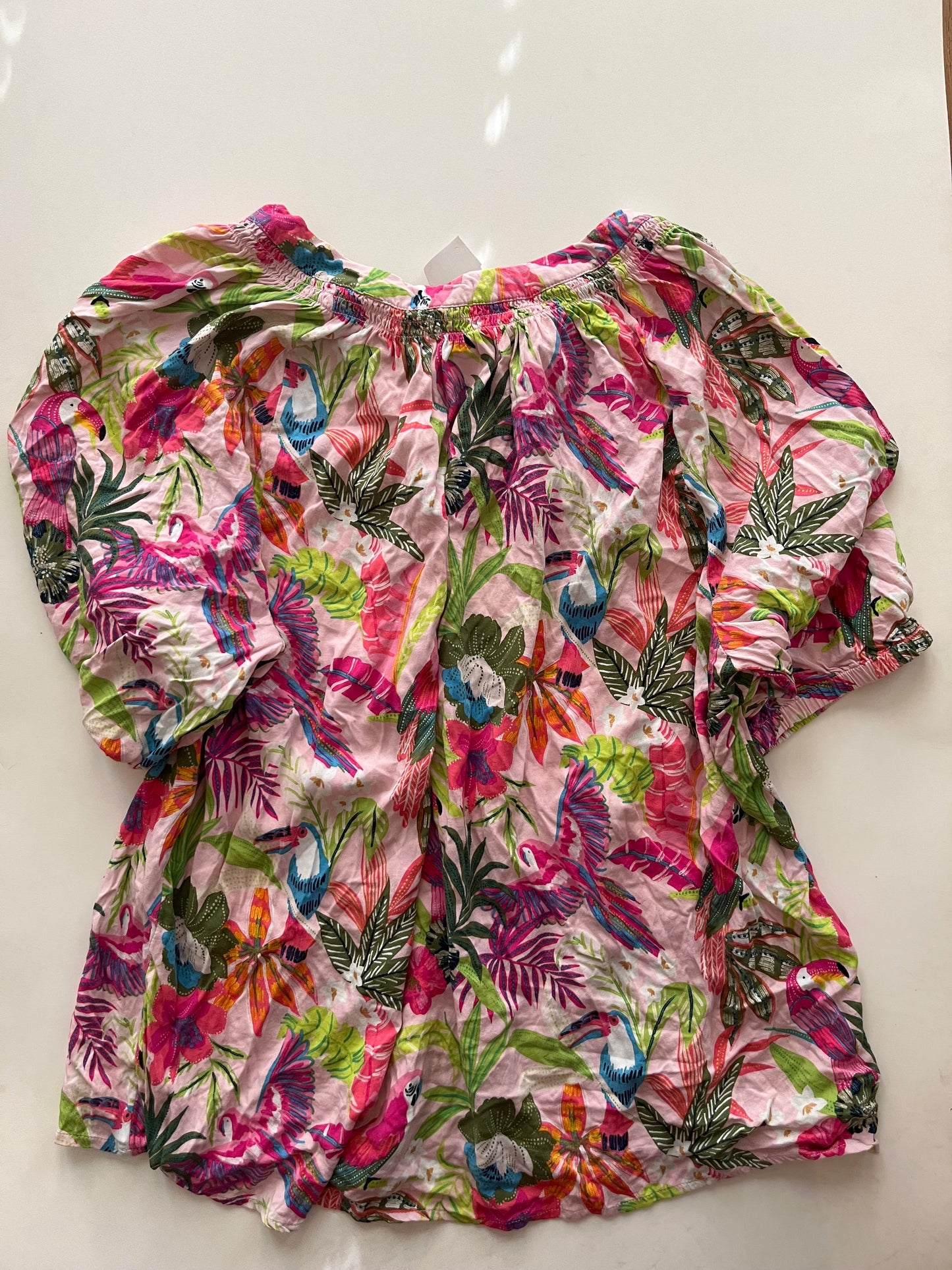 Multi-colored Blouse Short Sleeve Crown And Ivy, Size Xl