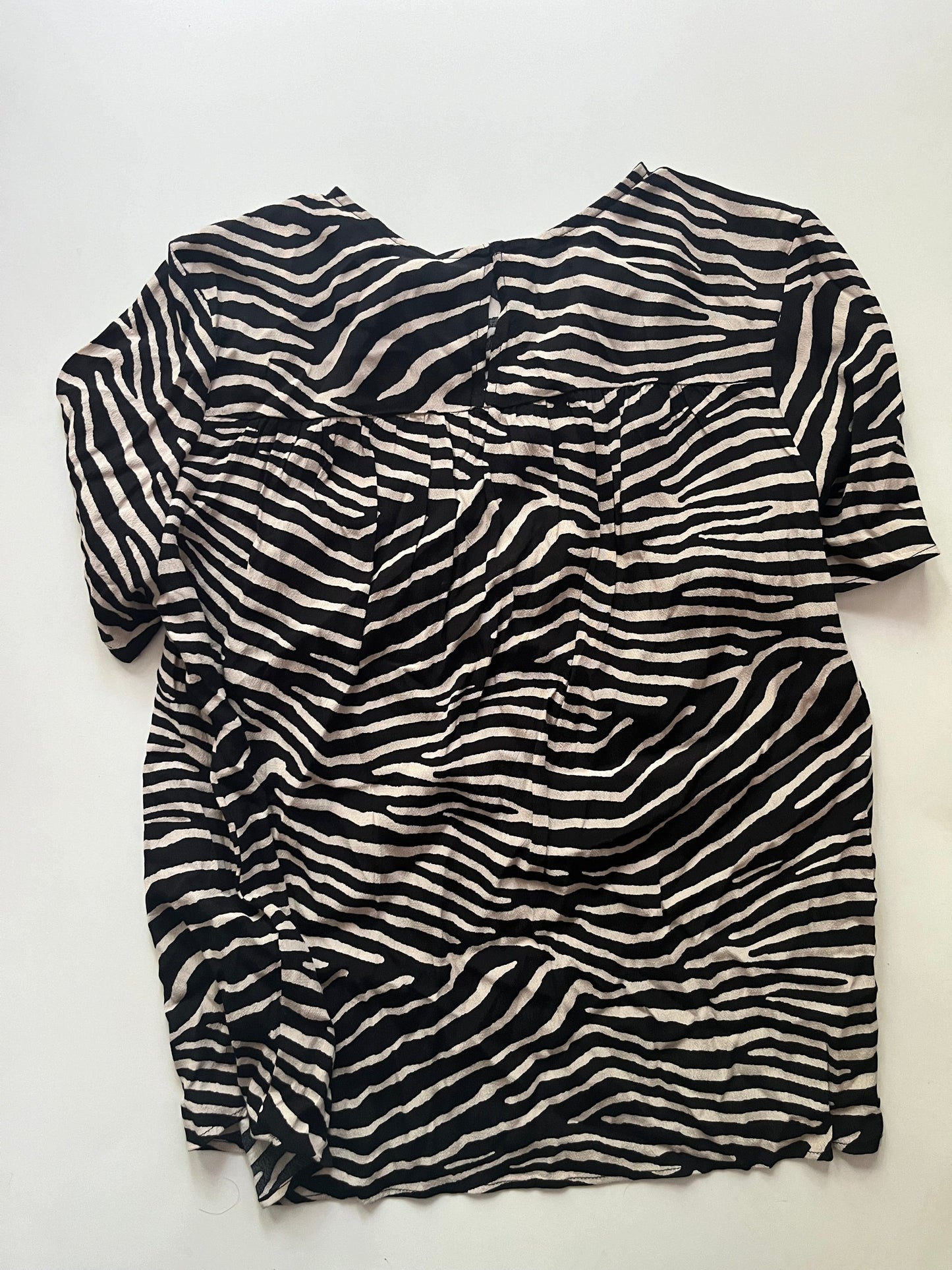 Blouse Short Sleeve By H&m In Striped, Size: 10