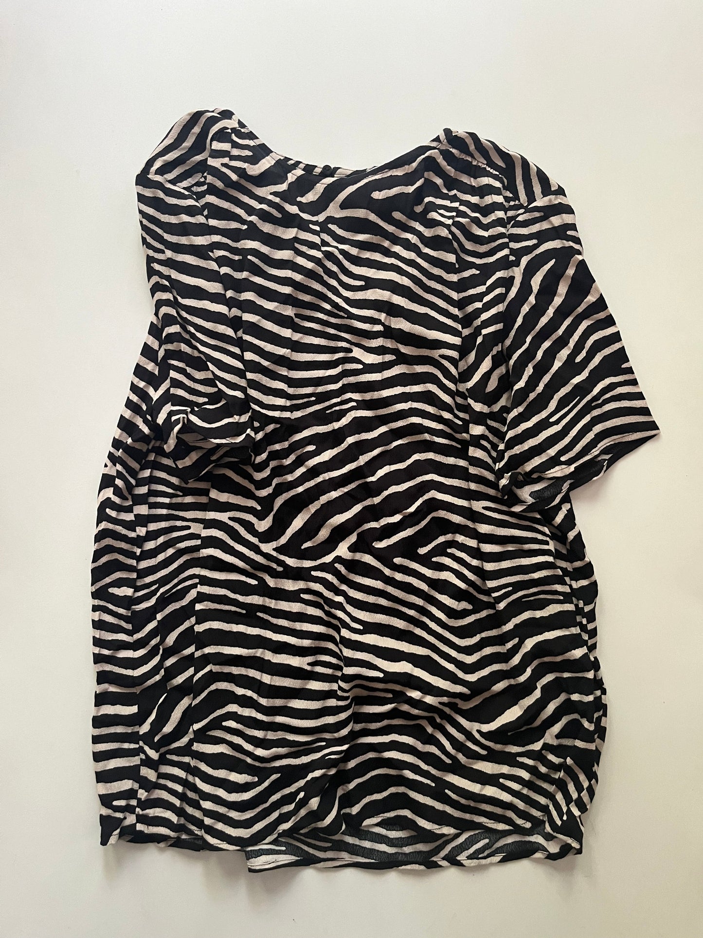 Blouse Short Sleeve By H&m In Striped, Size: 10