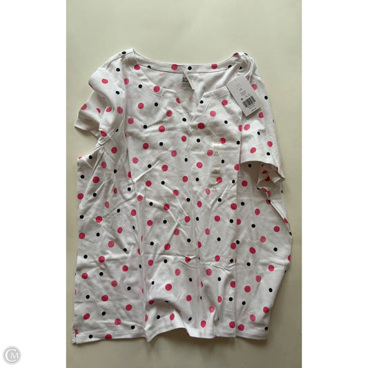 Blouse Short Sleeve By Kim Rogers In Polkadot Pattern, Size: 2x