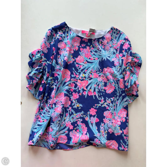 Top Short Sleeve Designer By Lilly Pulitzer In Blue, Size: Xs