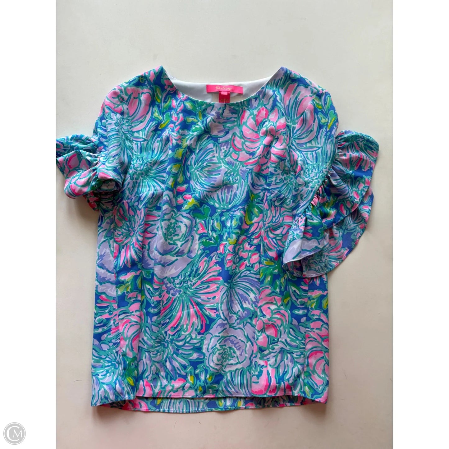 Top Short Sleeve Designer By Lilly Pulitzer In Blue, Size: Xxs