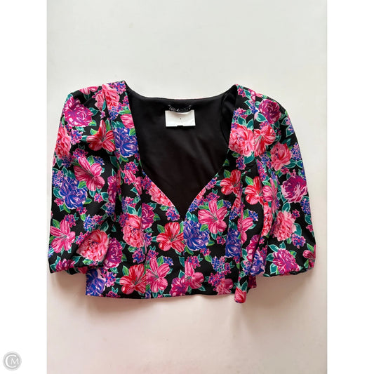 Top Long Sleeve By Zara In Floral Print, Size: L