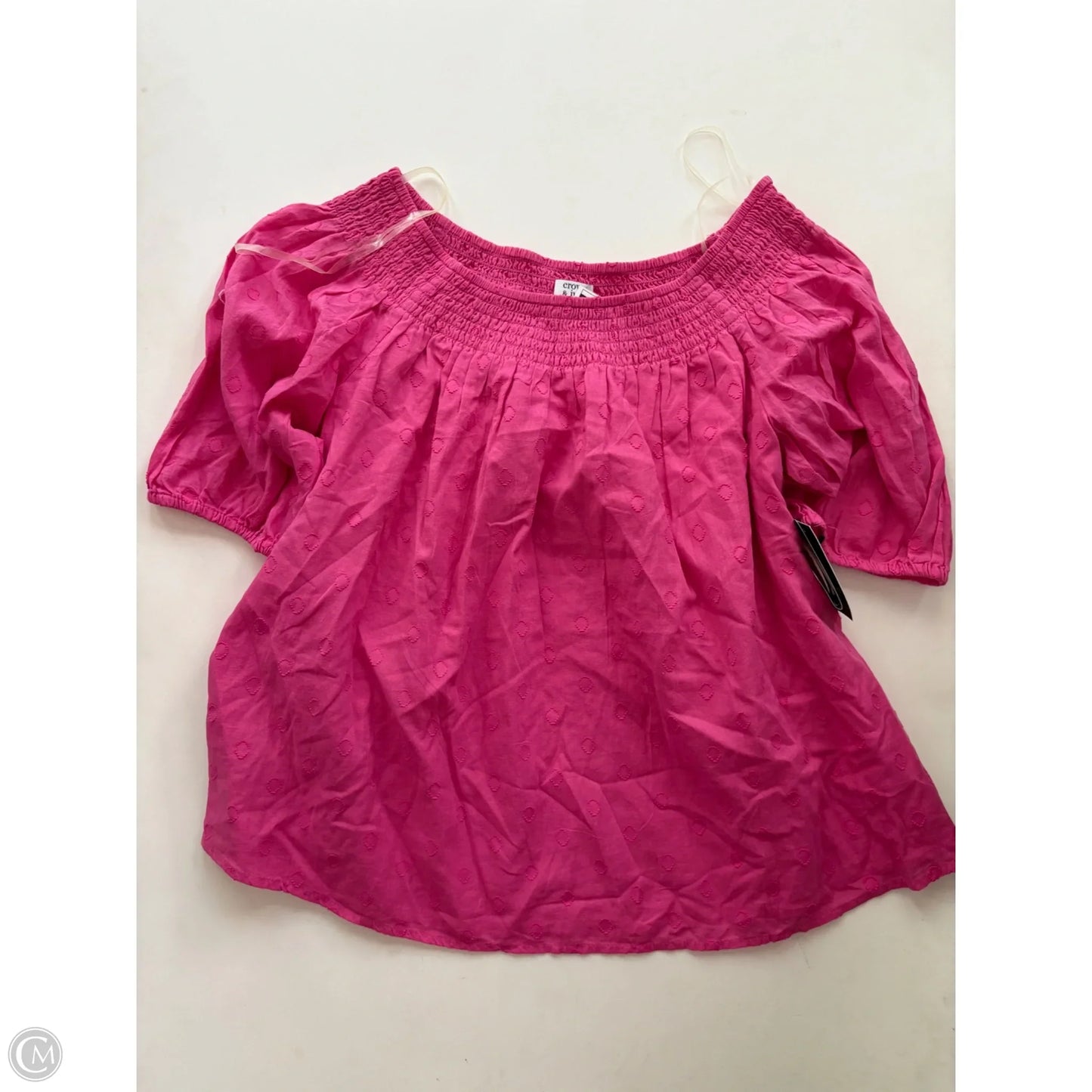 Blouse Short Sleeve By Crown And Ivy In Pink, Size: Mp