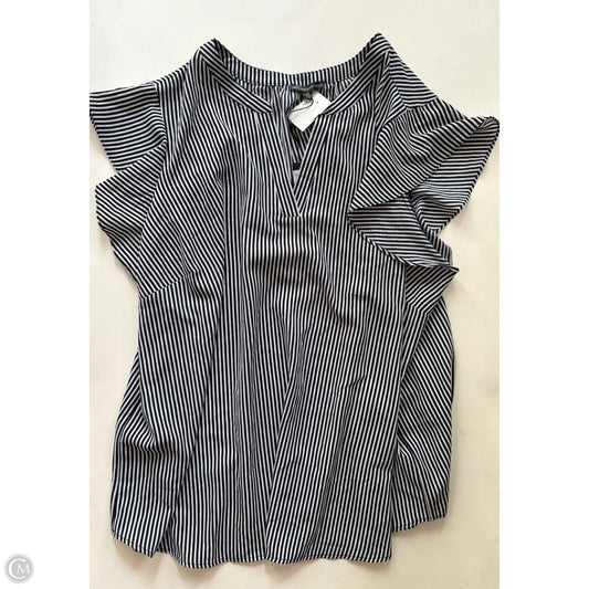 Blouse Short Sleeve By Adrianna Papell In Striped Pattern, Size: 3x