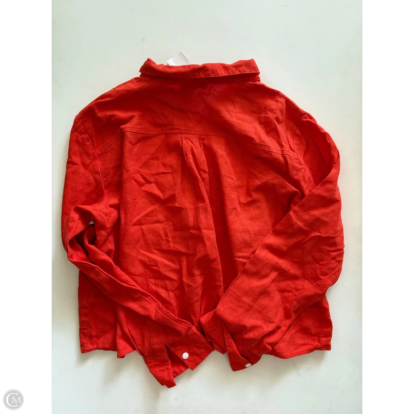Blouse Long Sleeve By Calligraphie In Orange, Size: M