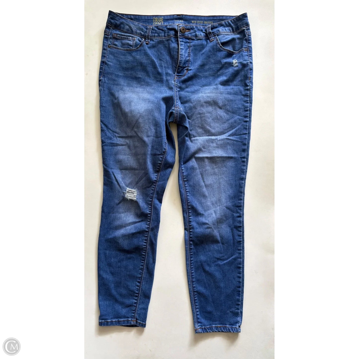 Jeans Skinny By True Craft In Blue, Size: 16