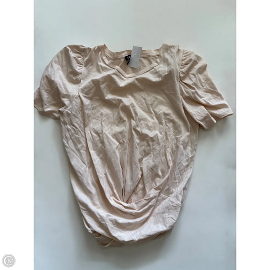 Blouse Short Sleeve By Express In Cream, Size: M