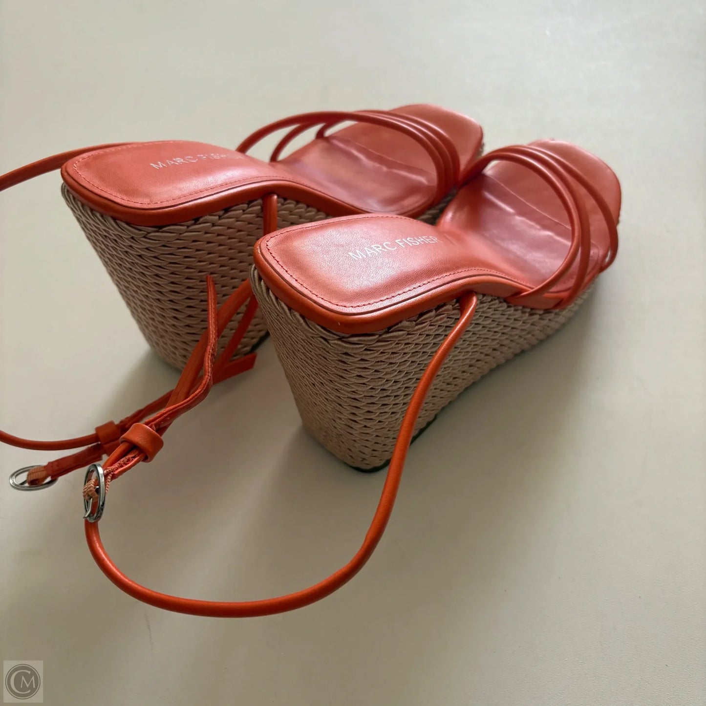 Shoes Heels Wedge By Marc Fisher In Orange, Size: 8