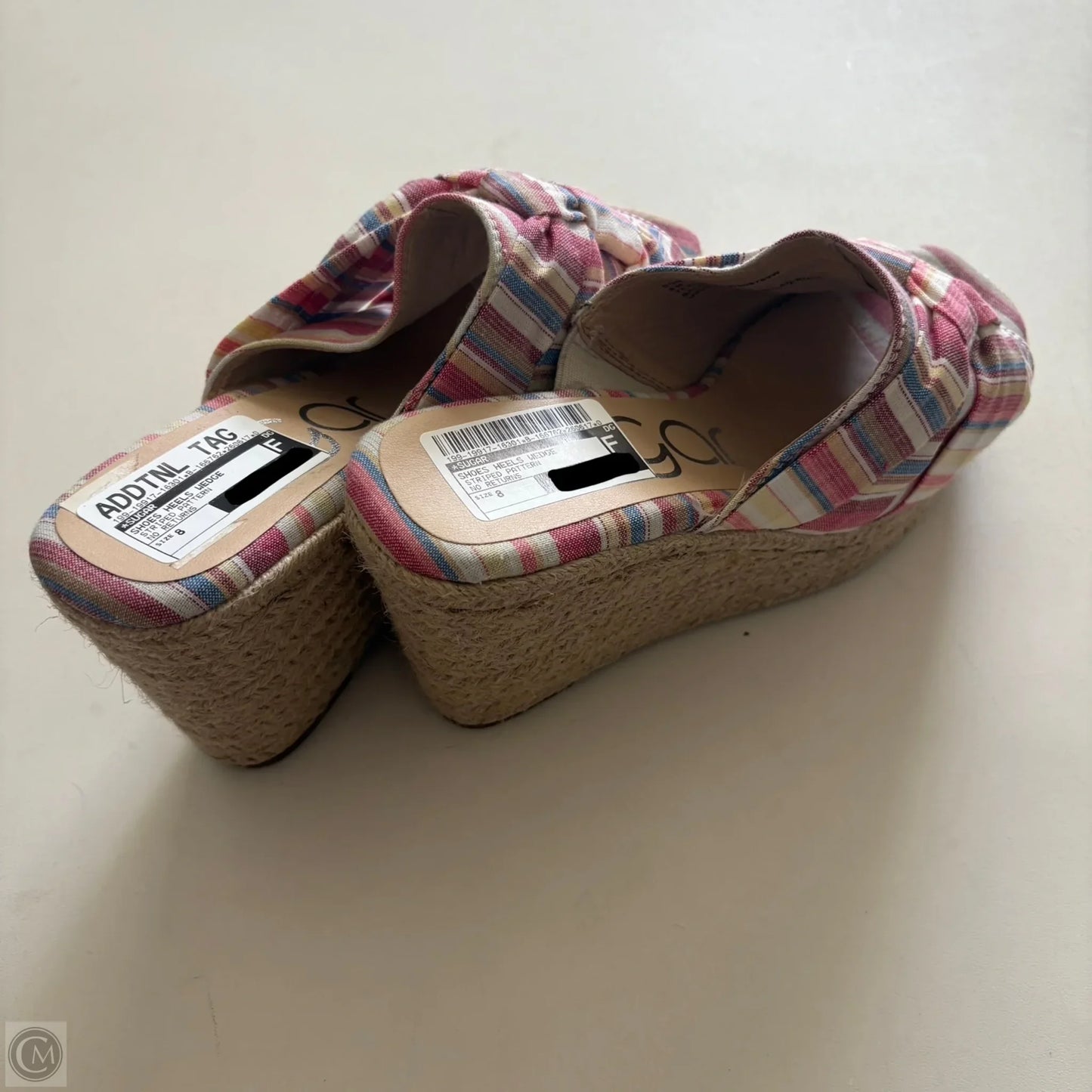 Shoes Heels Wedge By Sugar In Striped Pattern, Size: 8