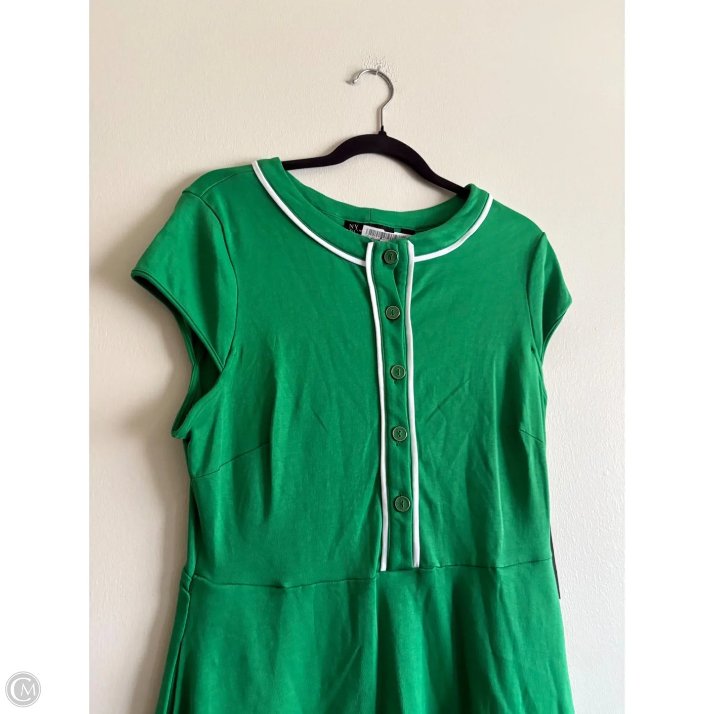 Dress Casual Midi By New York And Co In Green, Size: M