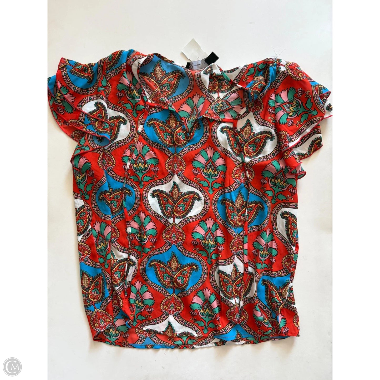 Top Short Sleeve By New York And Co In Orange, Size: L