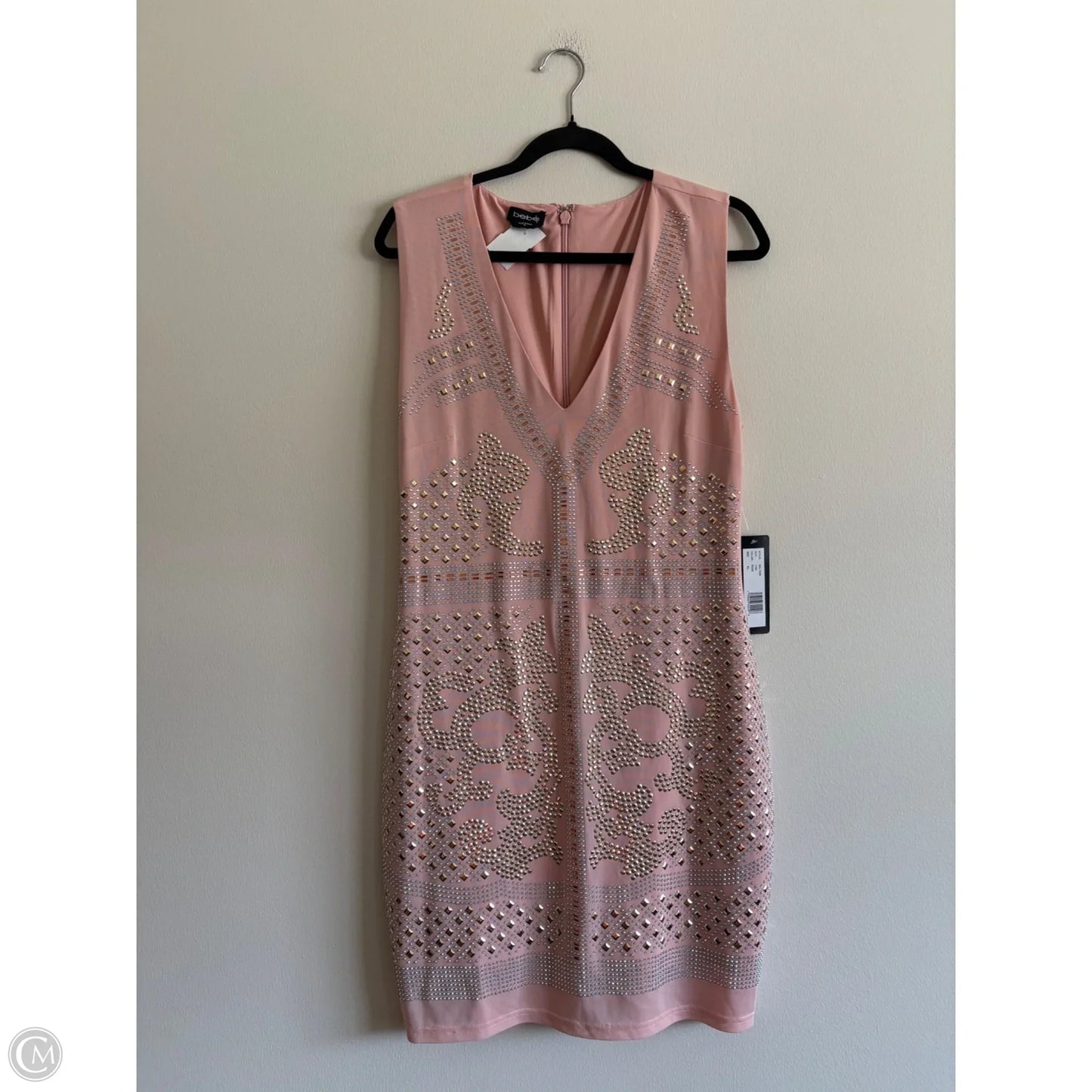 Dress Party Midi By Bebe In Pink, Size: Xl
