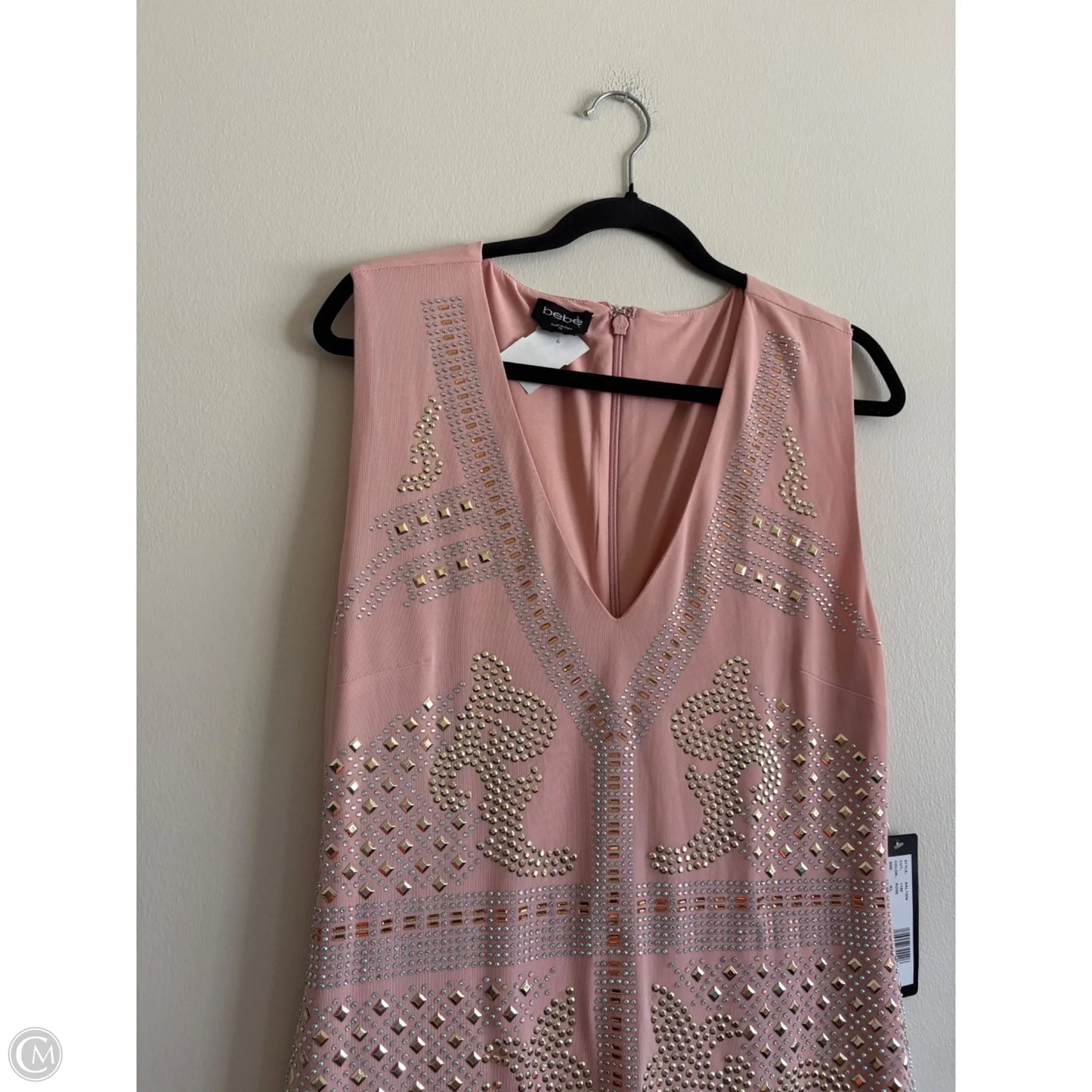 Dress Party Midi By Bebe In Pink, Size: Xl