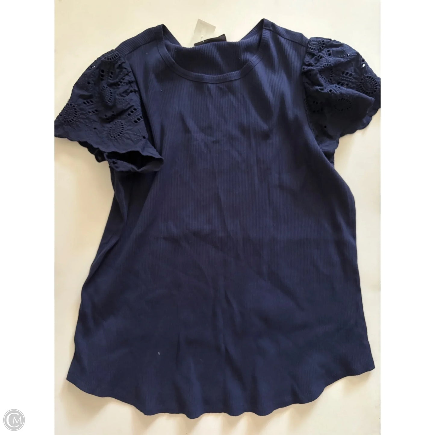 Top Short Sleeve By Lane Bryant In Navy, Size: 1x