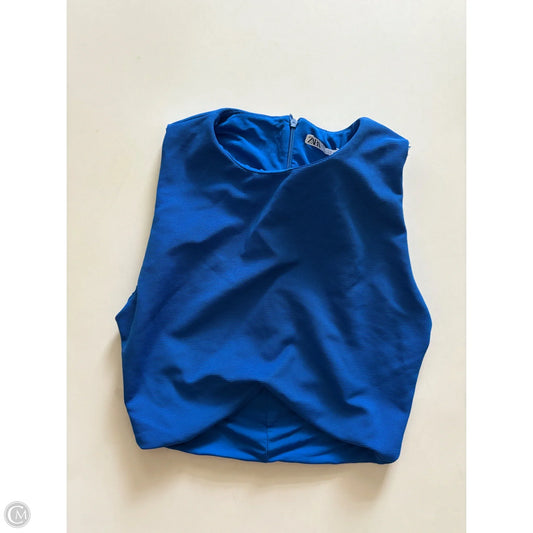 Top Sleeveless Basic By Zara In Blue, Size: S