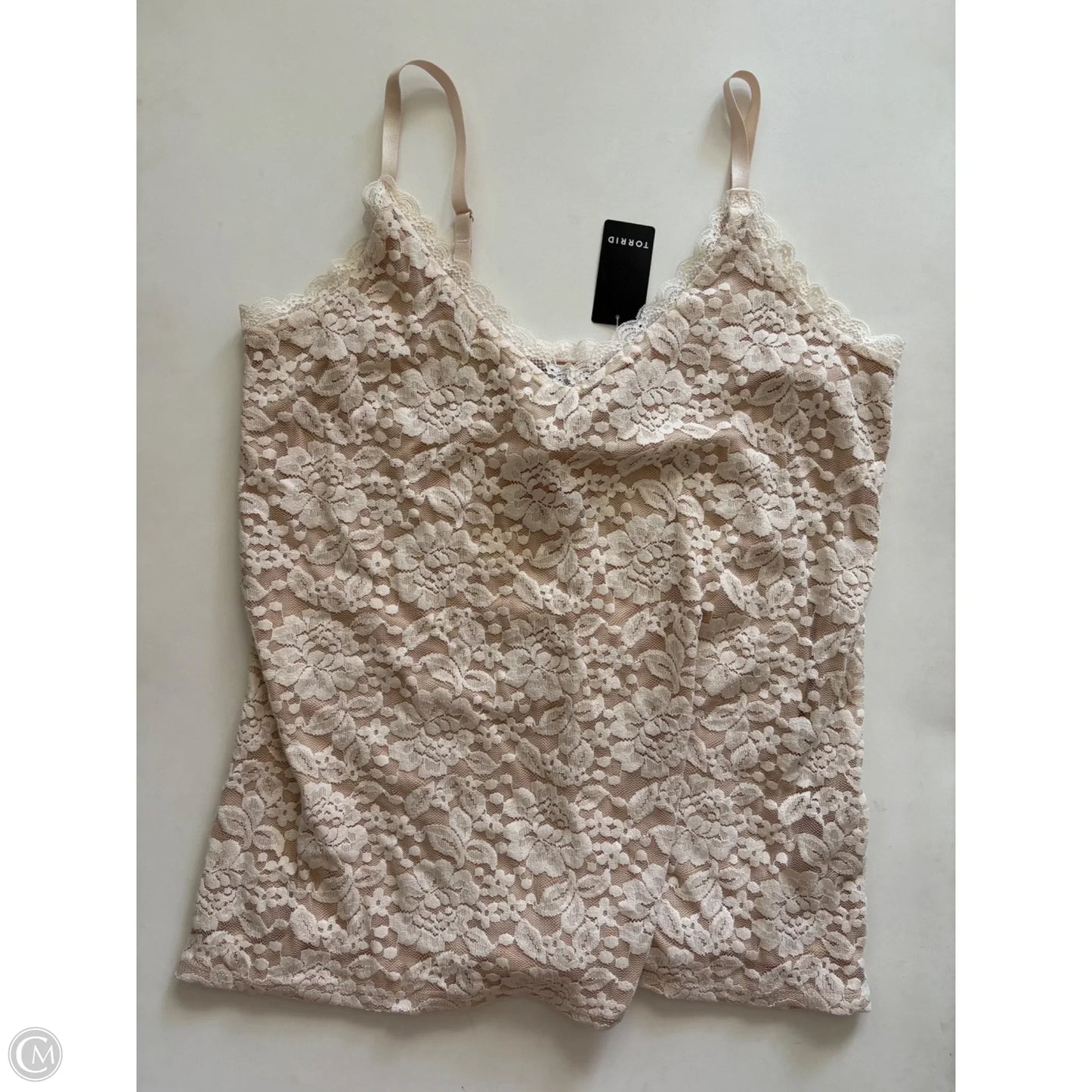 Top Sleeveless By Torrid In Cream, Size: 1x