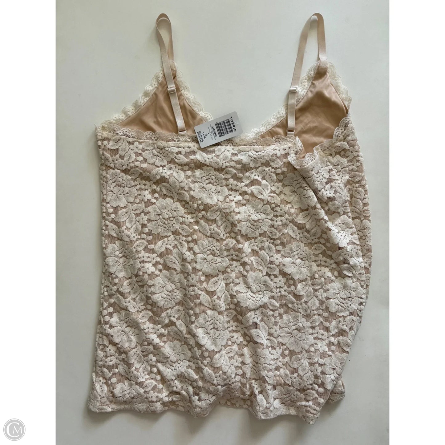 Top Sleeveless By Torrid In Cream, Size: 1x
