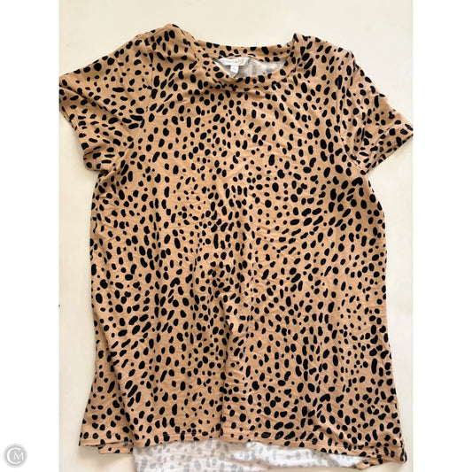 Top Short Sleeve By Crown And Ivy In Animal Print, Size: L
