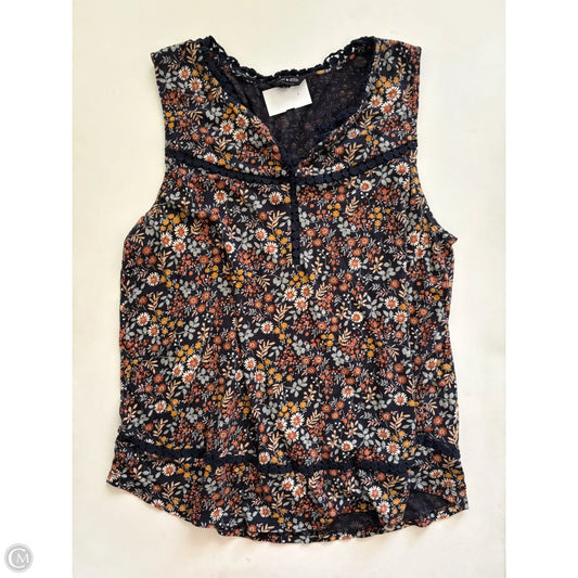 Top Sleeveless By Lucky Brand In Floral Print, Size: Xl