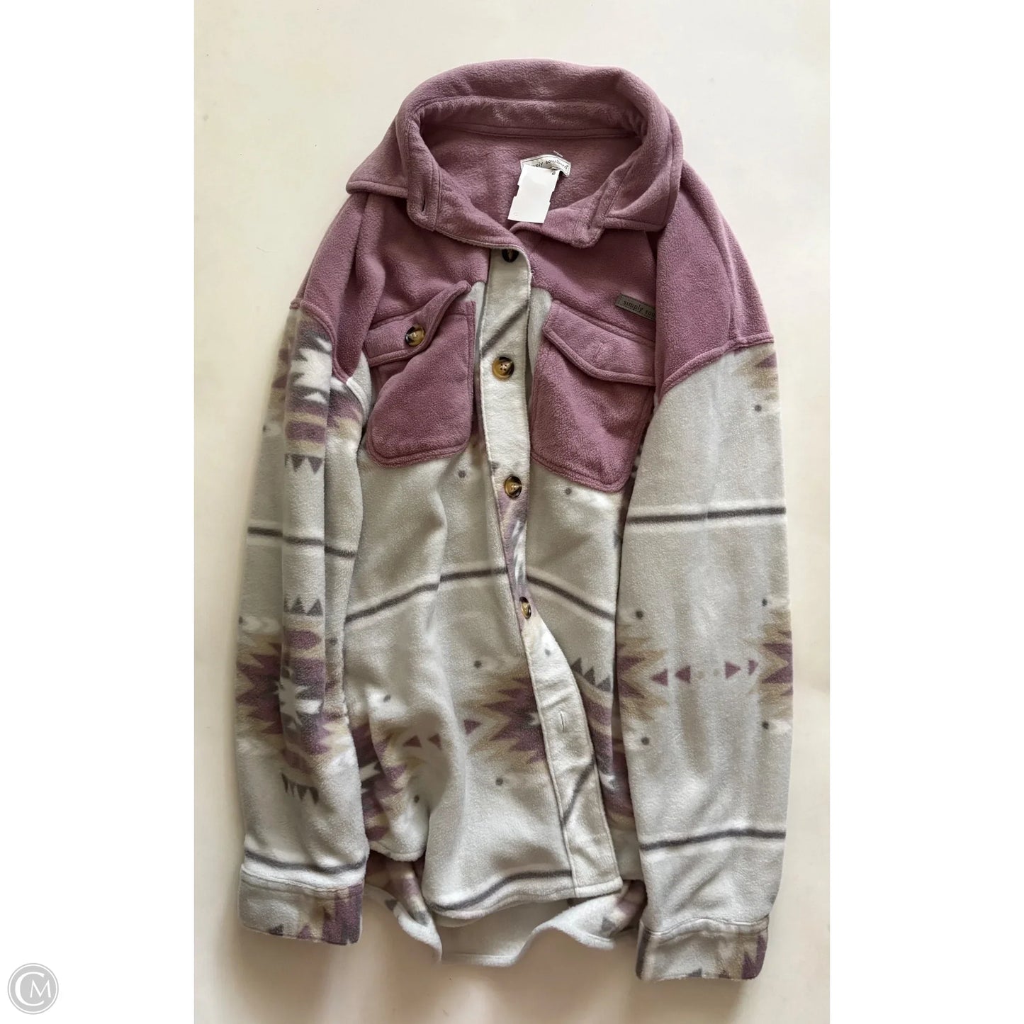 Jacket Fleece By Simply Southern In Purple, Size: Xl