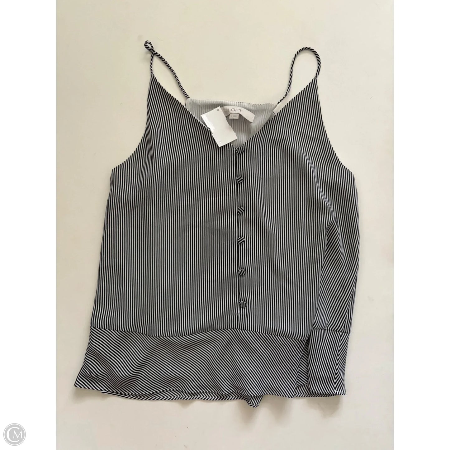Top Sleeveless By Loft In Striped Pattern, Size: S