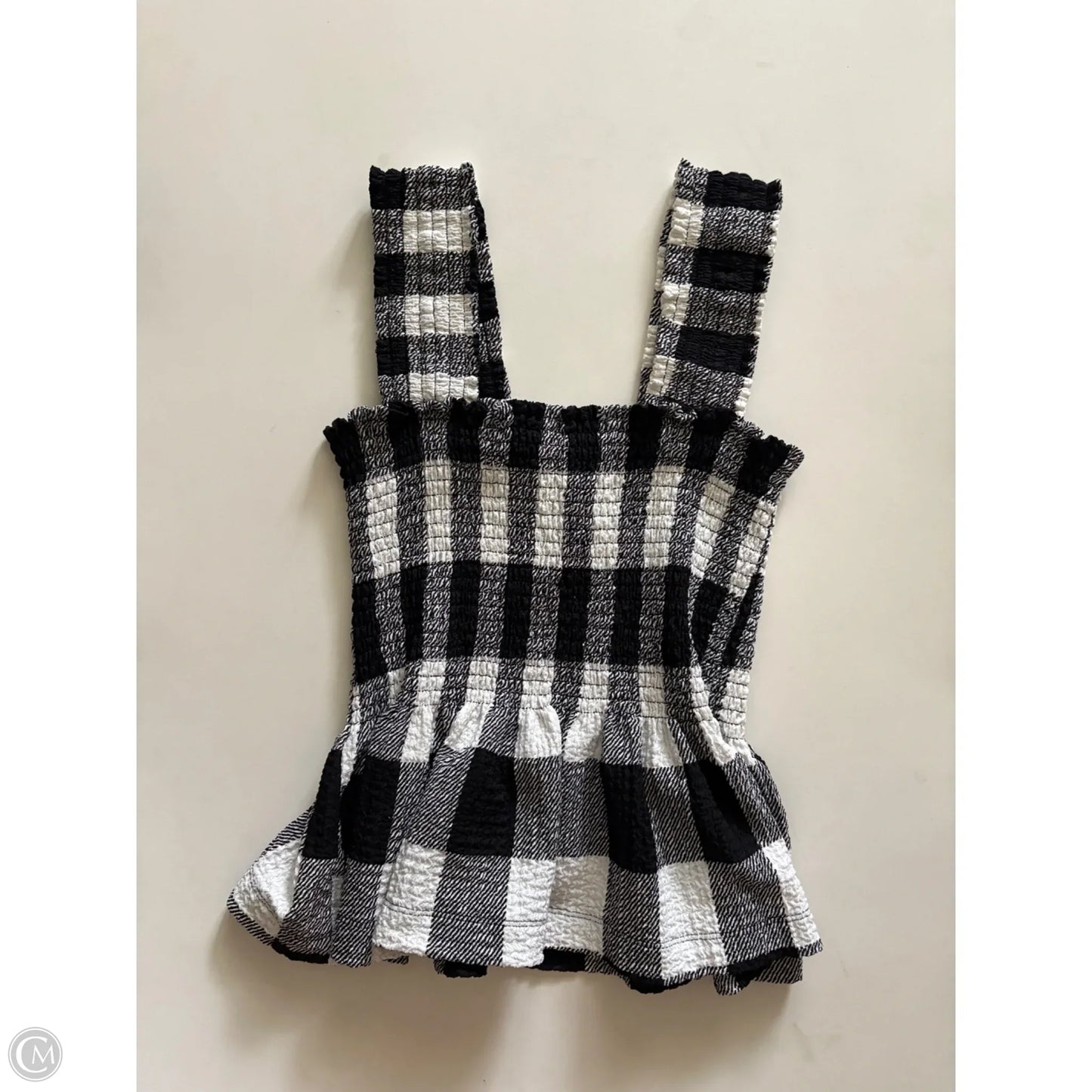 Top Sleeveless By Loft In Black & White, Size: S