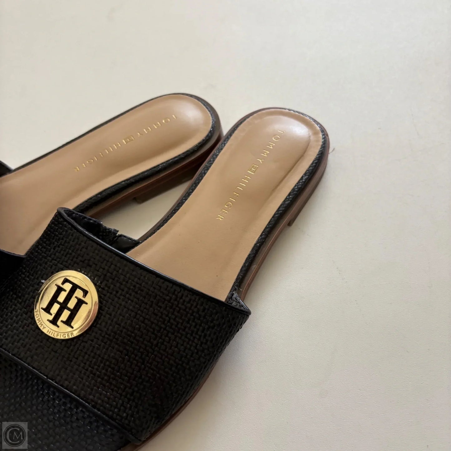Sandals Flats By Tommy Hilfiger In Black, Size: 7.5
