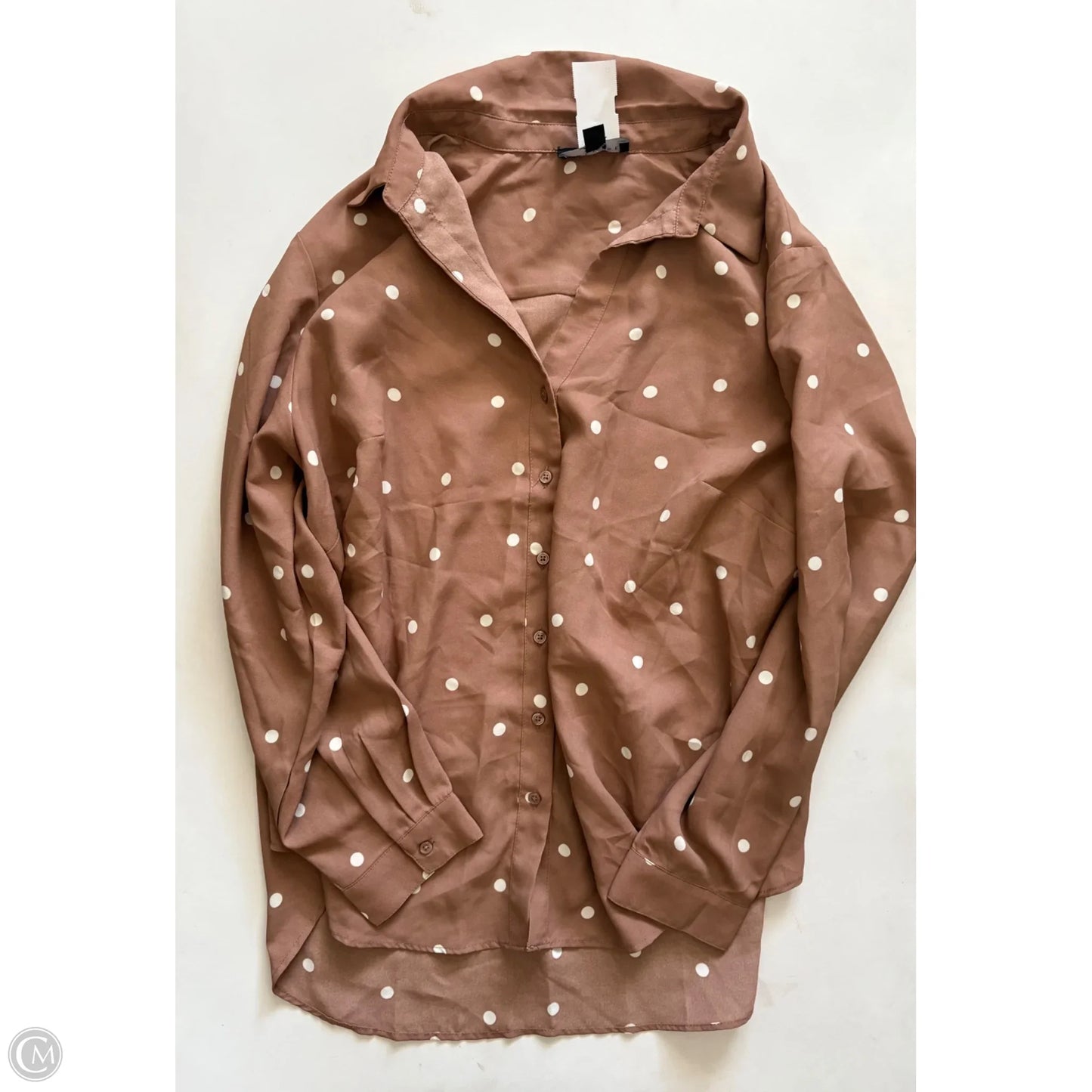 Top Long Sleeve By Premise In Polkadot Pattern, Size: 1x