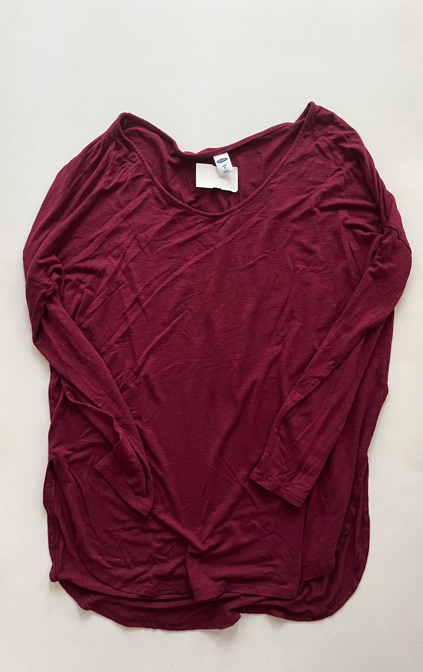 Maroon Top Long Sleeve Basic Old Navy, Size M