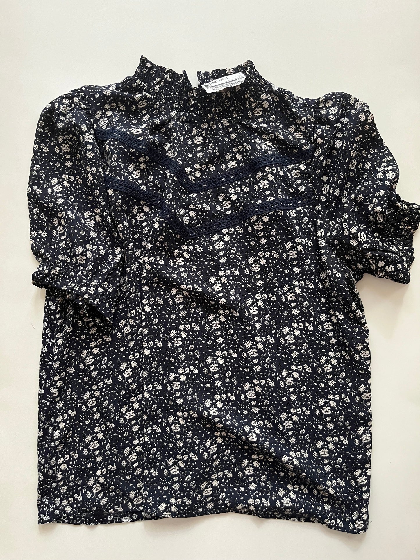 Navy Top 3/4 Sleeve Loft O, Size L