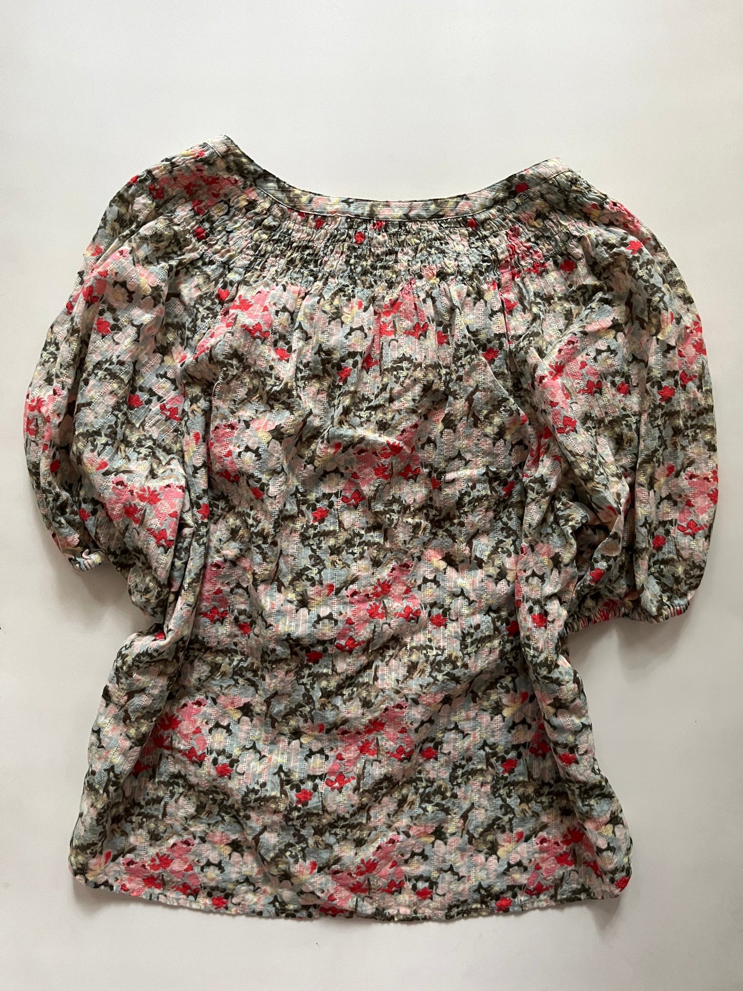 Floral Top Short Sleeve Loft O, Size L