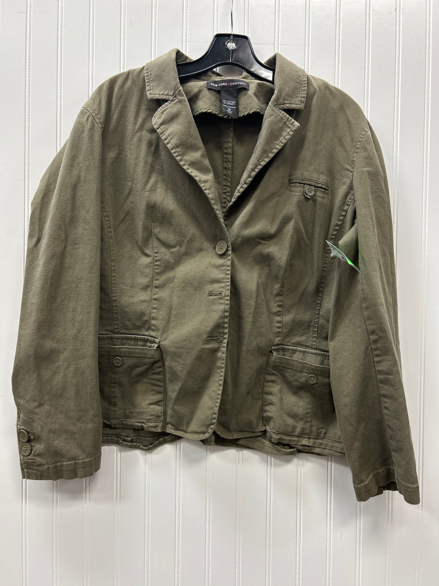 Jacket Denim By New York And Co In Green Denim, Size:18