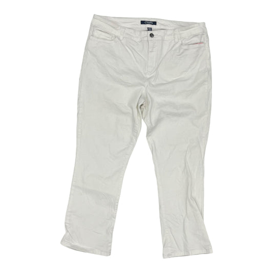 WHITE PANTS CROPPED by CHAPS Size:14