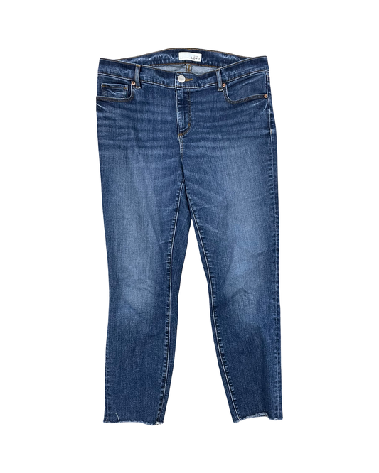 Jeans Cropped By Loft In Blue Denim, Size:10
