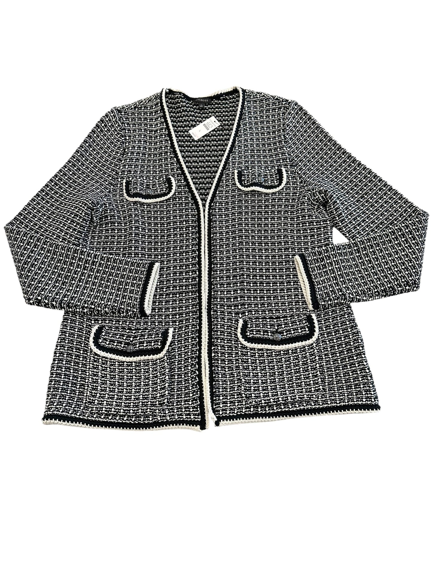 Blazer By Talbots In Black & Cream, Size:L