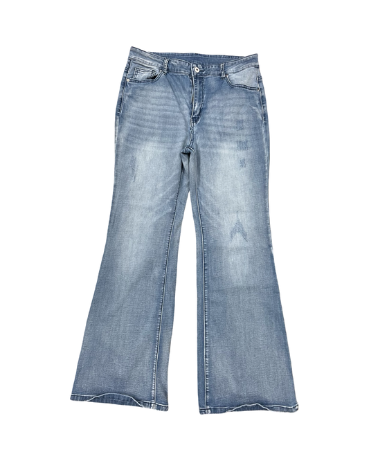 Jeans Flared By Clothes Mentor In Blue Denim, Size:14L